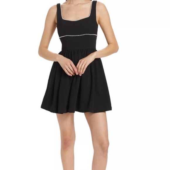 Amanda Uprichard Bijou Imitation Pearl-Trimmed Fit & Flare Minidress M - Picture 4 of 9